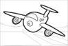 Big Cartoon Plane Outline Clip Art